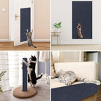 Trimmable Cat Scratcher Mat, Self-Adhesive Cat Scratching Carpet Pad Replacement for Cat Tree Shelves, Cat Steps and Posts, DIY Cat Scratch Couch Furniture Protector (Dark Blue, 39.4"x15.8")