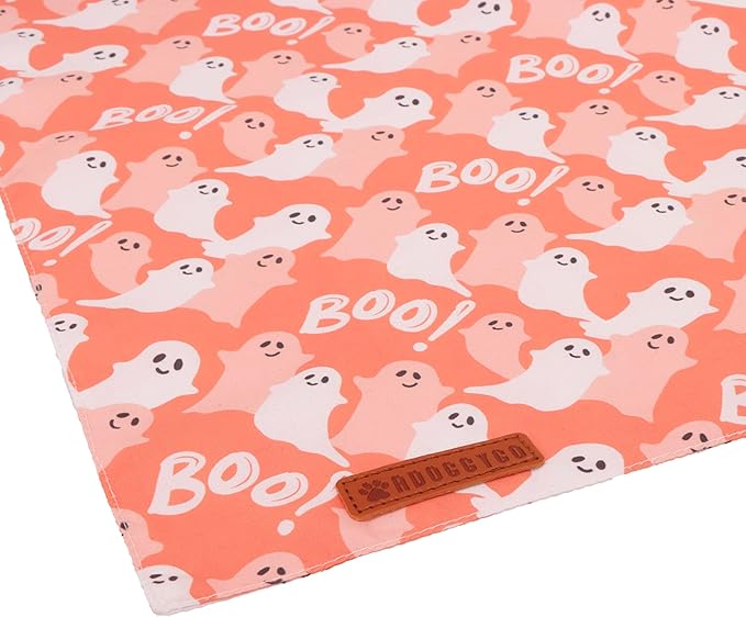 ADOGGYGO Halloween Dog Bandana, Pumpkin Ghost Pet Scarf, Orange Black Halloween Bandanas for X-Large Dog (X-Large)