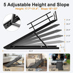 Dog Ramp for Bed, Dogs Bed Ramps for Large Dogs, Pet Ramp for Doggie to Get on Beds, 5-Position Pet Ramps for Large/Medium Dog for Couch/Car, Adjustable from 17" to 32" Height