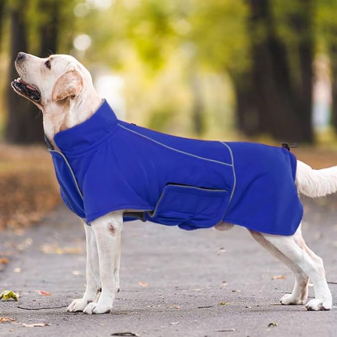 MIGOHI Dog Jacket,3XL Dog Coat Winter,Reflective Fleece Jacket Vest for Large Dogs,Adjustable Winter Coats for Dogs,Pet Coat for Chilly Cold Weather,German Shepherd,Blue