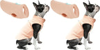 Gooby Fleece Vest Dog Sweater - Peach, Small - Warm Pullover Fleece Dog Jacket with O-Ring Leash - Winter Small Dog Sweater Coat - Cold Weather Dog Clothes for Small Dogs Boy or Girl (Pack of 2)