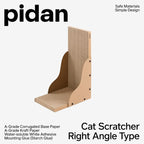 pidan Cat Scratcher Cardboard,L Shape Cat Scratchers for Indoor Cats Scratching Board,A-Grade Corrugated Base Paper,Safe Glue (L Type)