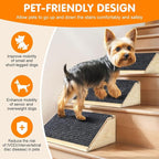 Dog Ramp for Stairs, Non-Slip Dog Stairs, Sturdy Wooden Pet Steps for Small Dogs and Cats Fits Staircase Indoor, Assist for Injured and Older Pets(2 Pack/M, Light Wood)