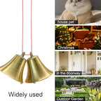 MrMrKura 2 Pieces Vintage Style Brass Hanging Bell Cowbell Door Bell Polished Brass Bells Hanging Rope for DIY Elephant Dog Camel Bells Christmas Bells Garden Christmas Tree Decoration