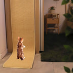 Extra Large Cat Wall Climbing Carpet 67"X16", Tall Cat Scratch Pad with 8 Nails, Door Hanging Sisal Pet Scratcher Mat for Furniture Couch Sofa Protector (Camel)