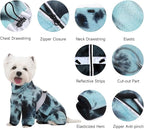 Dog Coats for Small Dogs, Polar Fleece Dog Pajamas Bodysuit, Puppy Onesies Tie Dye Jumpsuits, Dogs Warm Clothes Four-Legged, Doggie Fullbody Winter Jacket Vest