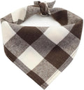 Bubblepup Dog Bandanas, Fall Dog Bandana for Boys Girls, Plaid Reversible Triangle Bibs Scarf Accessories for Dogs Pets