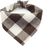 Bubblepup Dog Bandanas, Fall Dog Bandana for Boys Girls, Plaid Reversible Triangle Bibs Scarf Accessories for Dogs Pets
