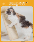 Small Cat Tree Tower for Large Cat, Cat Bed House with Large Perch for Adult Cats, 20 * 16.5 Inch Big Platform for Indoor with Super Cozy Soft Mat, Large Cat Condo with Scratching Post, Beige