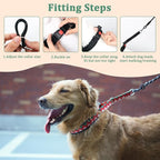 Mayerzon No Pull Dog Prong Collar Martingale, Personalized Pinch Collar with Geometric Patterns for Large Medium Small Dogs for Walking Training Festival, Easy to Use(M, Ethnic Green)