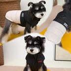 Dog Winter Puffer Jacket, Warm and Water-Resistant Coat with Leash Ring, Stylish Color Block Design for Small to Medium Dogs (Beige, Medium)