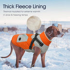 IECOii Warm Small Dog Coat Harness with D Ring -Orange,Small- Zip Small Dog Jacket Winter Reflective, Fleece Lined Dogs Snowsuit Snow Jacket,Pet Clothes for Small Dogs Yorkshire Terrier Bichon Shih