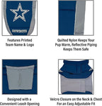 NFL Dallas Cowboys Puffer Vest for Dogs & Cats, Size Large. Warm, Cozy, and Waterproof Dog Coat, for Small and Large Dogs/Cats. Best NFL Licensed PET Warming Sports Jacket