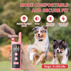 Dog Training Shock Collar 4300FT Dog Bark Collar with Remote IP67 Waterproof 4 Training Modes Beep Vibration Shock Light Mode Magnetic Charger Electric Dogs Collar 8-25 inches Double Shock Rose Bloom
