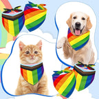 Whaline 2 Pack Gay Pride Day Dog Bandanas Triangle Pet Scarf Rainbow LGBTQ Flag Adjustable Washable Puppy Neckerchief Dog Bib for Medium Large Cat Costume Party Accessories