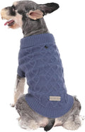 Small Dog Sweater, Soft Knit Dog Clothes for Spring Transition, Lightweight Puppy Outfit for Chihuahua, Yorkie, Cat, Cute Doggy Apparel for Spring Morning Walks (Dark Blue, S)