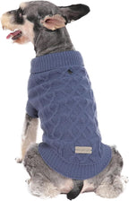 Small Dog Sweater, Soft Knit Dog Clothes for Spring Transition, Lightweight Puppy Outfit for Chihuahua, Yorkie, Cat, Cute Doggy Apparel for Spring Morning Walks (Dark Blue, S)