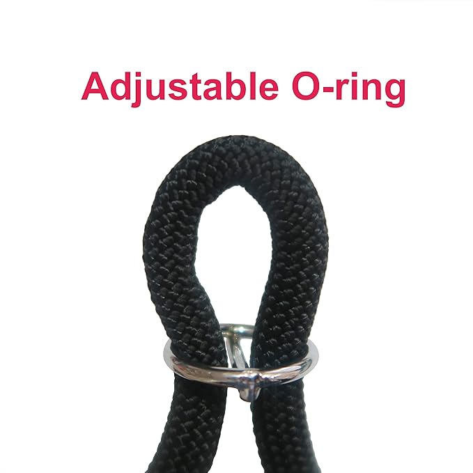 Braided Round Martingale Dog Collar, Training Collar with Slidable Stop Ring - Ideal for Large Dogs (XL(1/2") - 26" Long, Black)