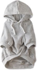 Cooper II Organic Cotton Velour Dog Hoodie Pet Coat for Small, Medium and Large Dogs, Light Heather Gray, Small