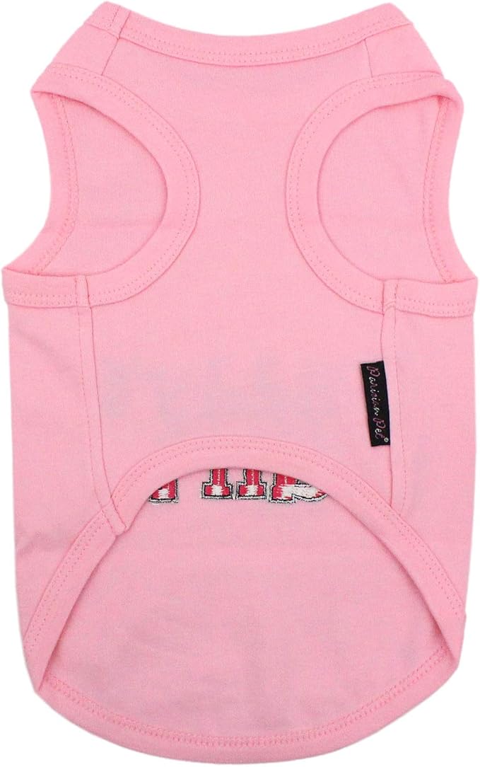 Parisian Pet Dog Shirt – 100% Cotton Shirts for Medium Dogs – Pink Sleeveless Puppy Clothes – Lightweight and Breathable Dog Apparel – Girl Dogs Clothes - Stretchy Daddy’s Girl Pet Shirt