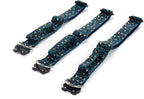 Heavy Duty Dog Collar with Unique Leopard Totem Design Adjustable Durable Nylon Collar, Metal Buckle for Large Dogs Bold Style for Training & Outdoor Adventures (Blue Leopard S)