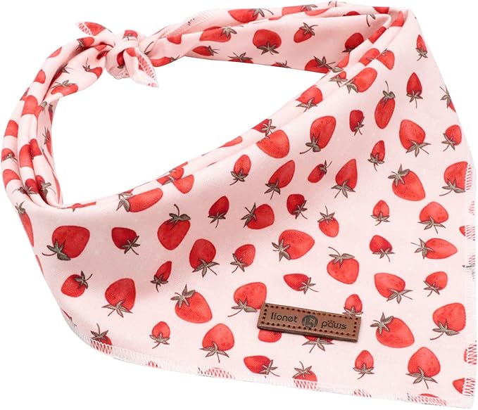 Lionet Paws Dog Bandana,Fabric Pink Dogs Kerchief for Small Medium Large Dogs,Dog Cotton Triangle Bibs Scarf for Girl Boy