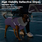 Dog Coat, Waterproof Dog Winter Jacket with Adjustable Buckle, Reflective Turtleneck Pet Snow Vest Warm Fleece Sweater for Small Medium Large Dogs - Purple, 2XL