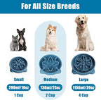 Slow Feeder Dog Bowls Medium Breed, Dog Food Bowl Medium Anti-Choking Bloat Stop Puzzle Healthy Eating Bowl (Blue, 2 Cup)
