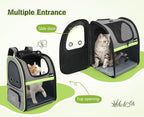 Pecute Pet Carrier Backpack, Cat Backpack Carrier, Expandable with Breathable Mesh for Small Dogs Cats Puppies, Dog Backpack Carrier for Hiking Travel Camping Outdoor, Hold Pets Up to 18 Lbs