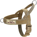 No Pull Dog Harness Brown for Small Medium Large Sized Dog, Reflective Escape Proof Adjustable Dog Harnesses with 2 Patch, M