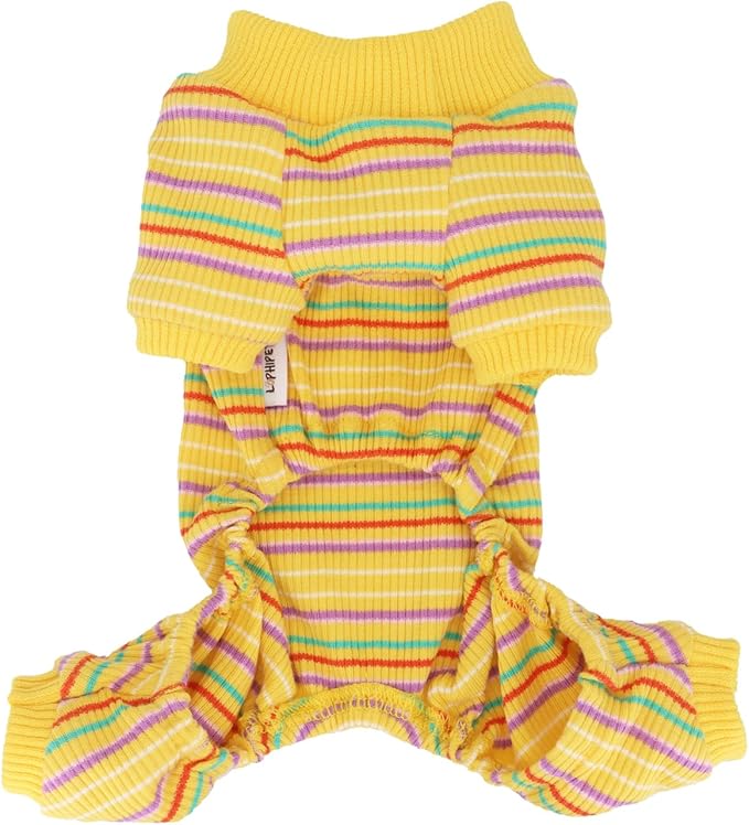 LOPHIPETS Dog Pajama Onesie for Small Teacup Chihuahua Yorkie Puppy Cat Clothes Apparel-Yellow/XS