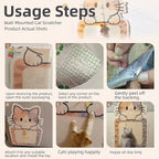 Wall-Mounted Cat Scratcher, 2025 Upgraded Indoor Cat Wall Scratcher — Self-Adhesive Double-Sided Tape, Trimable Scratching Surface, Suitable for Walls/Sofas/Floors (IncludesToy) (Calico Cat)