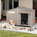 51.2" L Extra Large Weatherproof Dog House, Chew-Proof Iron Frame Kennel for Small & Large Breeds