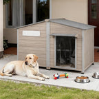 51.2" L Extra Large Weatherproof Dog House, Chew-Proof Iron Frame Kennel for Small & Large Breeds