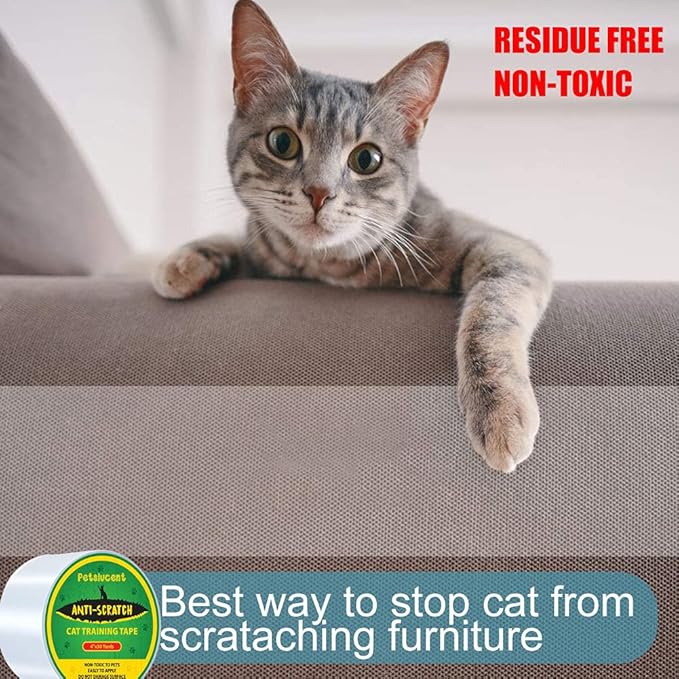 Petslucent Cat Scratch Furniture Protector Tape, Green, 4''x 30 Yards