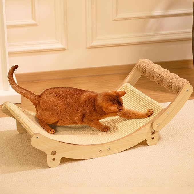 Cat Scratcher Bed - 31.5 inch Cat Scratching Pad with Large Cats Hammock Sisal Scratch Post Toy Ball,for Indoor Cats Scratching Pad, Protects Furniture,Kittens Gifts