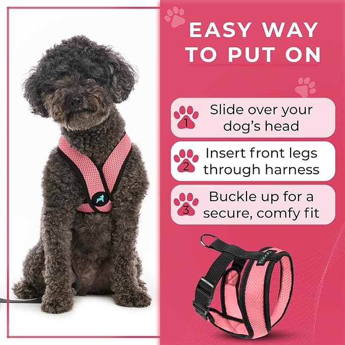 Gooby Comfort X Head in Harness - Pink, Large - No Pull Small Dog Harness Patented Choke-Free X Frame - Perfect on The Go Dog Harness for Medium Dogs No Pull or Small Dogs for Indoor and Outdoor Use