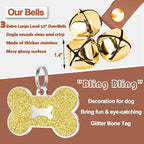 Leather Dog Doorbell, 2 Pack Dog Bells Puppy Training Bell for Door Training Bells for Dogs to Ring to Go Outside Dog Doorbell Puppy Bell