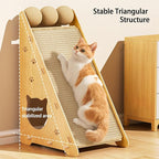 Sisal Cat Scratcher, Natural Scratching Post, Cat Scratch Pad for Wall and Couch, Durable Toy for Indoor Kittens with Hanging Ball - 22.44 x 14.56 x 11.41 Inch