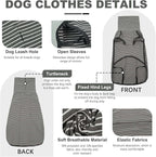 ROZKITCH Stripe Dog Winter Coat Soft Pullover Pajamas, Pet Windproof Warm Cold Weather Jacket Vest Cozy Jumpsuit Apparel Outfit Clothes for Walking Hiking Travel Sleep Stripe S