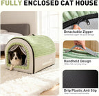 Dog House Indoor, Dog Beds with Privacy Door, Washable Pet Bed Tent, Warm Soft Dog Bed Cave,for Small Medium Extra Large Dogs (Brown, XXL)