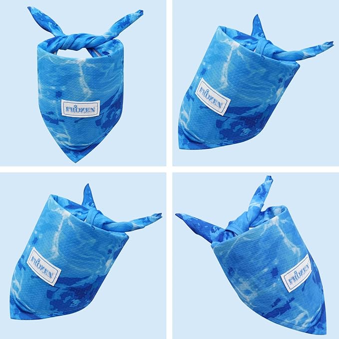 KYEESE 2Pack Dog Cooling Bandana, Breathable Cooling Bandanas for Small Medium Large Dogs, Neck Cooler Wraps for Summer Walking Outdoor, Polar Bear+Ice