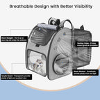 Expandable Pet Carrier Backpack for Cats, Dogs and Small Animals, Portable Pet Travel Carrier, Super Ventilated Design, Airline Approved, Ideal for Traveling/Hiking/Camping, Grey, XL