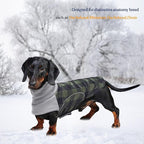 Dog Winter Coat,Dachshund Clothes,Waterproof Miniature Dachshund Jacket with Harness Hole,Dachshund Jumper with Turtle Neck,British Style-Green Plaid-M