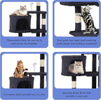 Heavy Duty Cat Tree,36 Inch Tall Cat Tower,Cozy Condos,Scratching Posts,Sisal Rope,Multi-Level Perches Platforms for Indoor Cats/Kittens,Sturdy Pet Climbing Furniture,Dark Gray