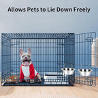 2PCS Kennel Water Bowl Hanging, Stainless Steel Puppy Bowls for Small Dog Cage, Kennel, Crate, Catio Accessories, Dog Crate Water Bowl Dish Feeder Food Holder No Spill (20oz/2.5cups)