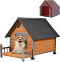 Dog House with Insulated Liner, Waterproof Dog Kennel for Small to Large Sized Dogs, Outdoor Doghouse 100% Insulated Puppy Shelter with Elevated Floor for Winter(Brown)