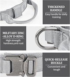 COOYOO Dog Collar,3 Piece Set Tactical Dog Collars, Adjustable Military Training Nylon Dog Collar with Control Handle and Heavy Metal Buckle for Medium and Large Dogs
