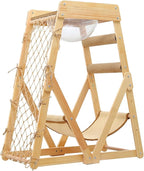 Wooden Cat Tree, Cat Tree House, Triangle Design with Cat Hammock & Sisal Scratch Post & Feather Toys, Solid Wood Cat Tower (Size : Upgraded Model)