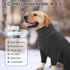 Dog Winter Coat Soft Fleece Pullover Pajamas, Fullbody Dog Cold Weather Jacket, Warm Pullover Doggie Winter Thermal 4-Legged Onesie Jumpsuit,High Collar Snowsuit Sweater for Dogs